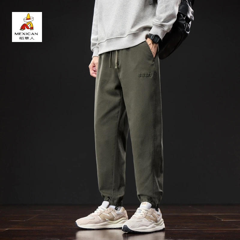 稻草人男士休闲裤爆款秋冬宽松工装哈伦束脚美式潮牌卫裤运动裤子