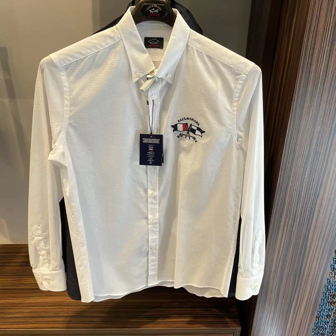 保鲨 不退换 白色格纹衬衫 下单联系客服