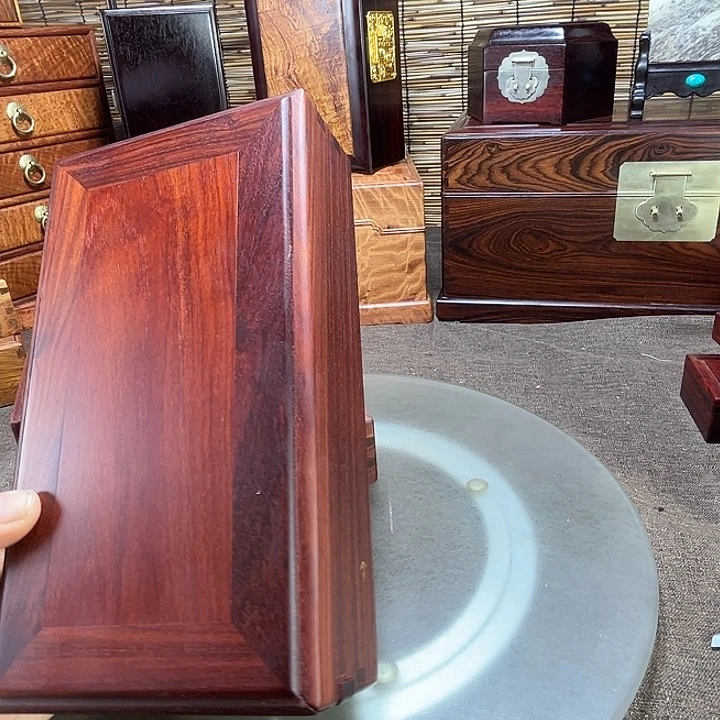 染料紫檀（血檀）血檀双机关盒