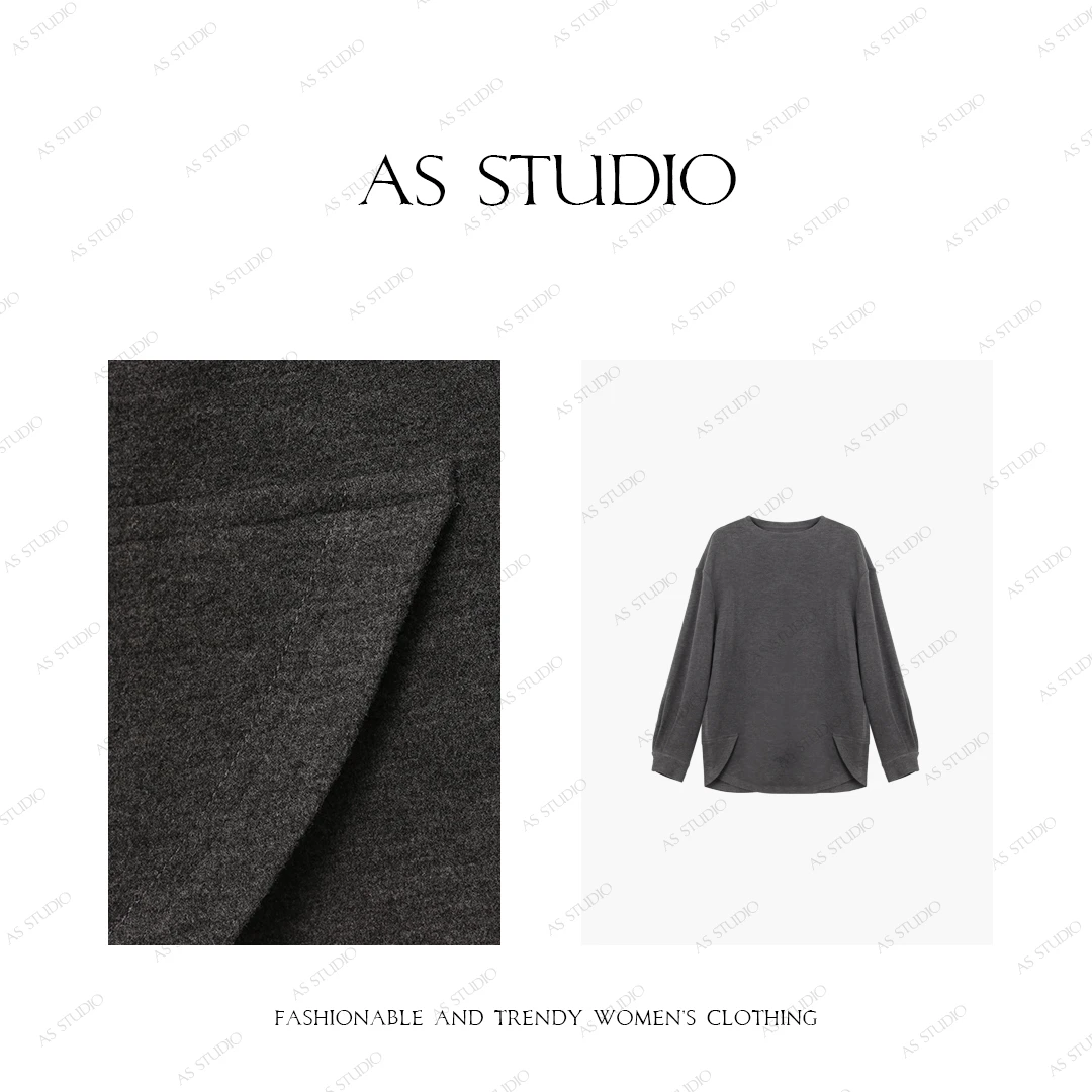 【AS自发热】24新软糯亲肤立体剪裁休闲大T打底衫AS25DDS00660