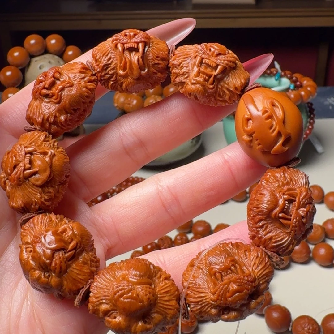 橄榄核手串/手链程***米手工老虎