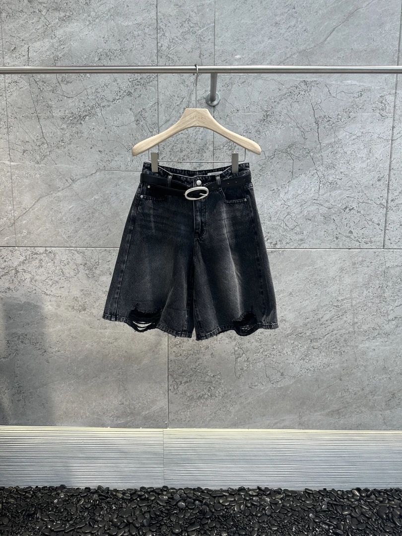 【AVVENN】设计师品牌25年夏款新品破洞牛仔马裤AL3130567838900