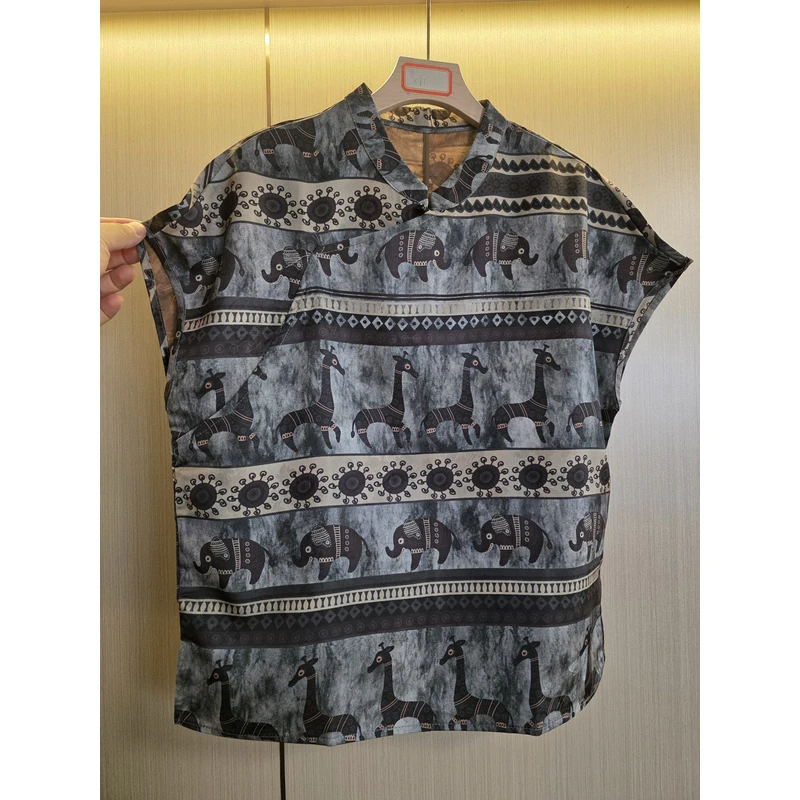 斑马与大象满分一百桑蚕丝衬衫