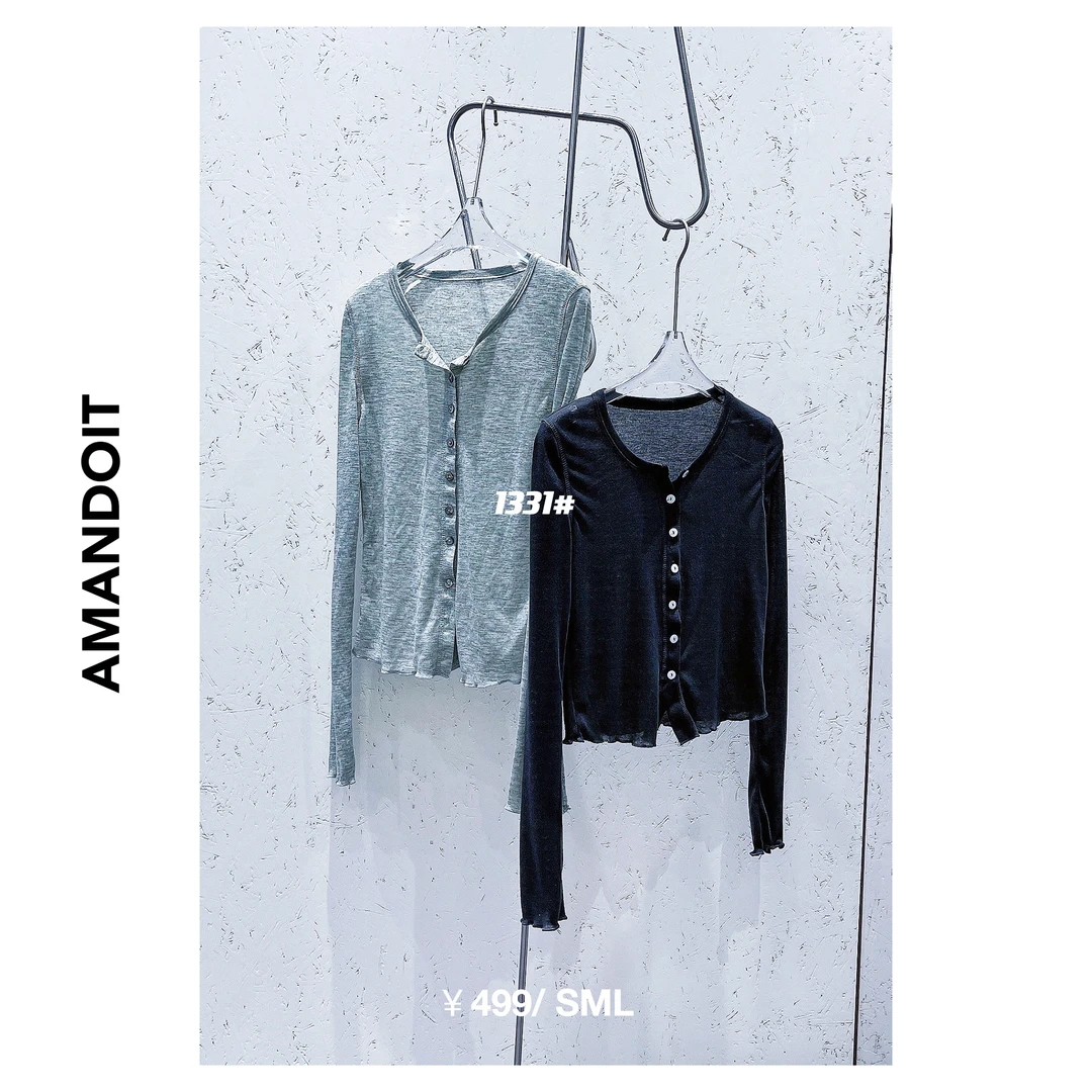 1331｜云朵绵棉·贝壳纽外套小开衫上衣