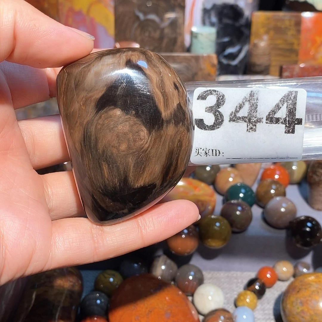 未镶嵌天然北票硅化玉手把硅化玉