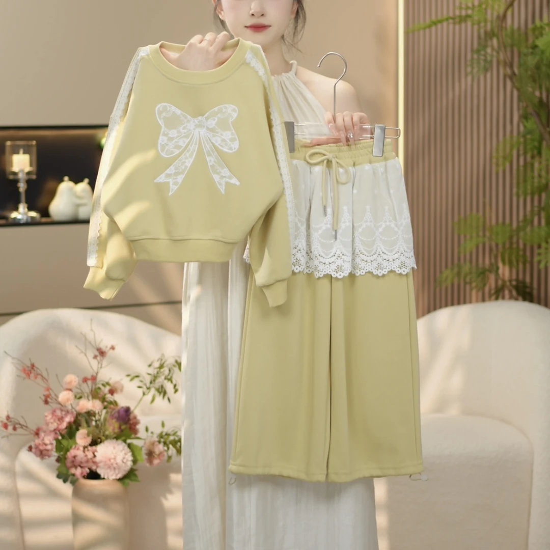 boboe/波波鹅2025春秋季新款女童休闲时尚纯色上衣+裤子—Y4074