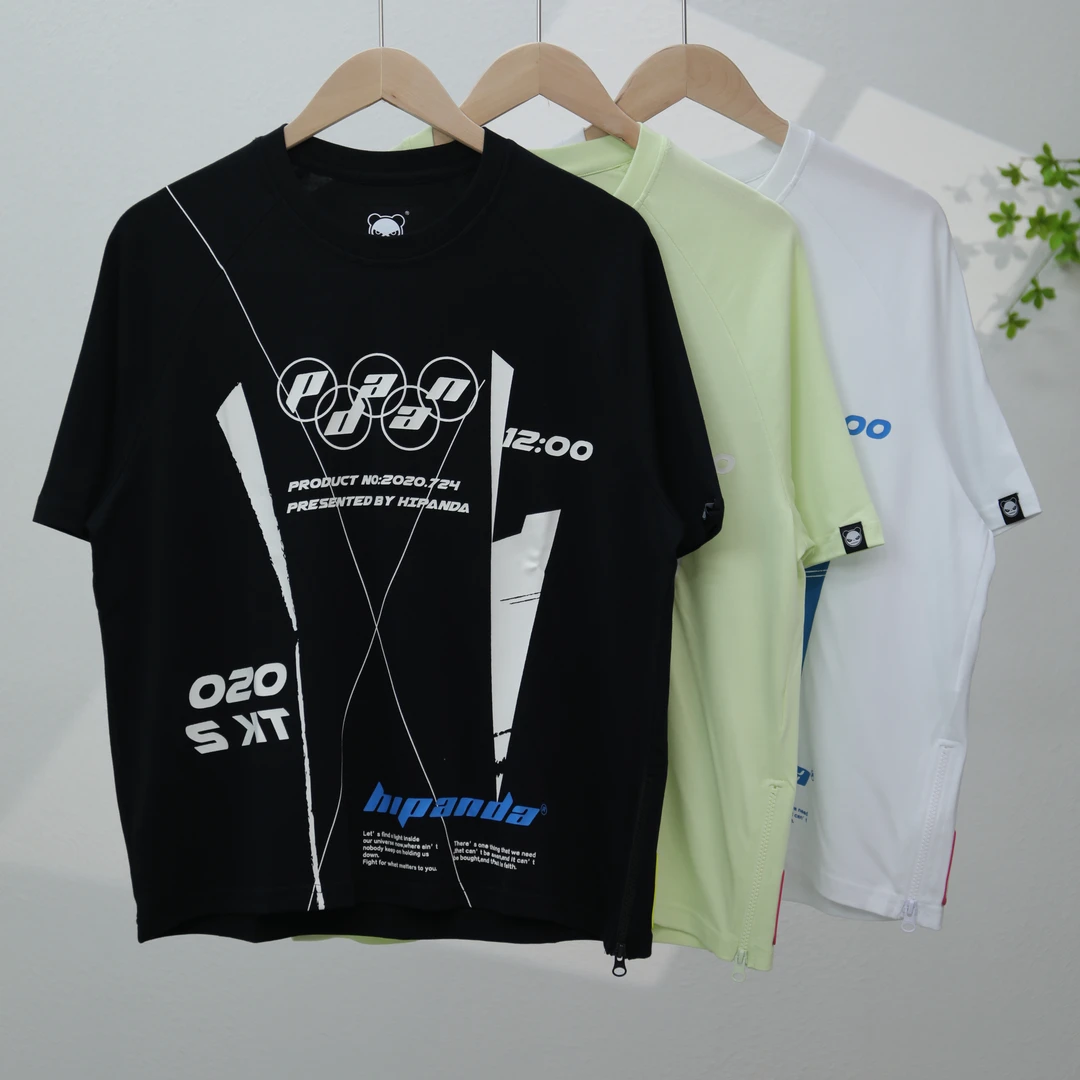 女码【熊猫】潮牌美拉德复古短袖T恤衫-12501-D8-4