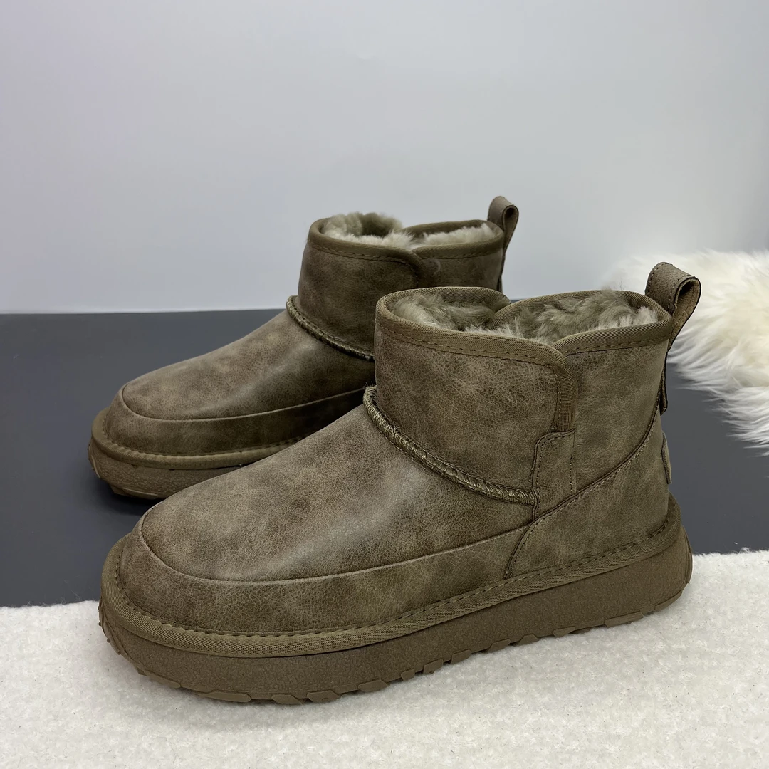 8689全羊毛内里男款雪地靴冬季新款皮面厚底加绒加厚保暖棉鞋