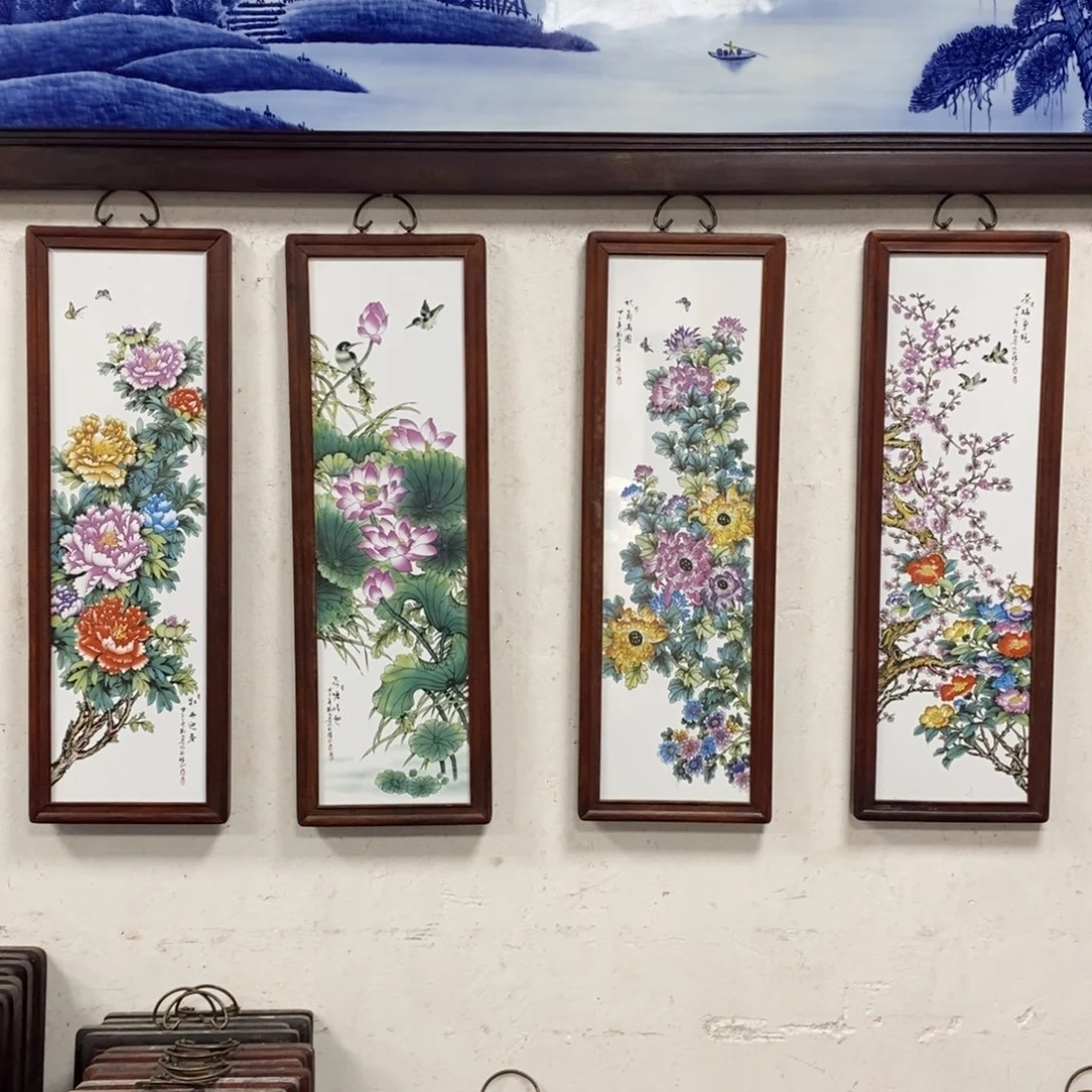 瓷80*28*4景德镇瓷板画柴窑烧制