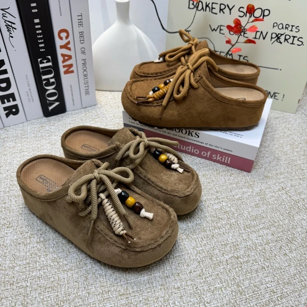 内增高勃肯鞋2025秋冬新款复古时尚百搭软底一脚蹬半包拖鞋半拖