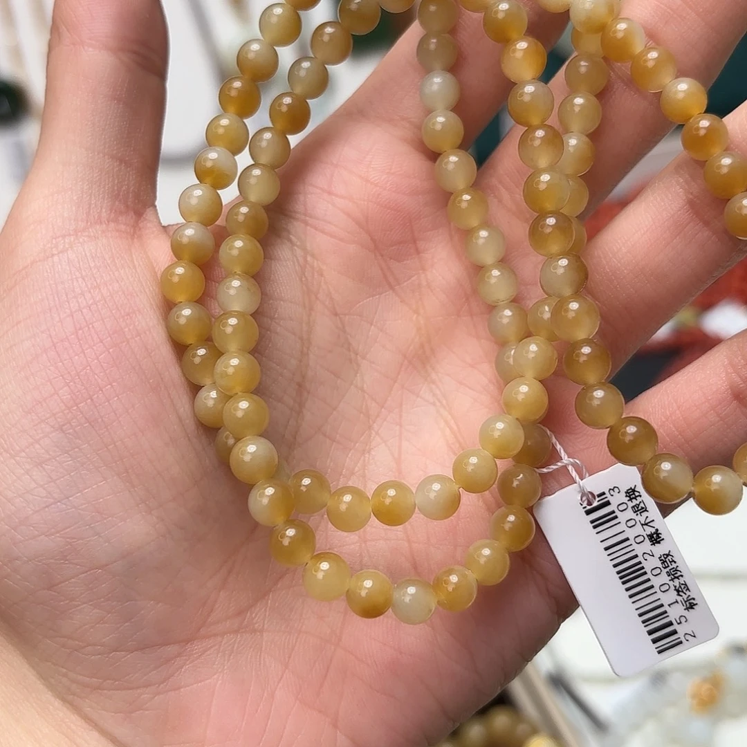 和田玉（糖玉）银S925镀金镶嵌手链