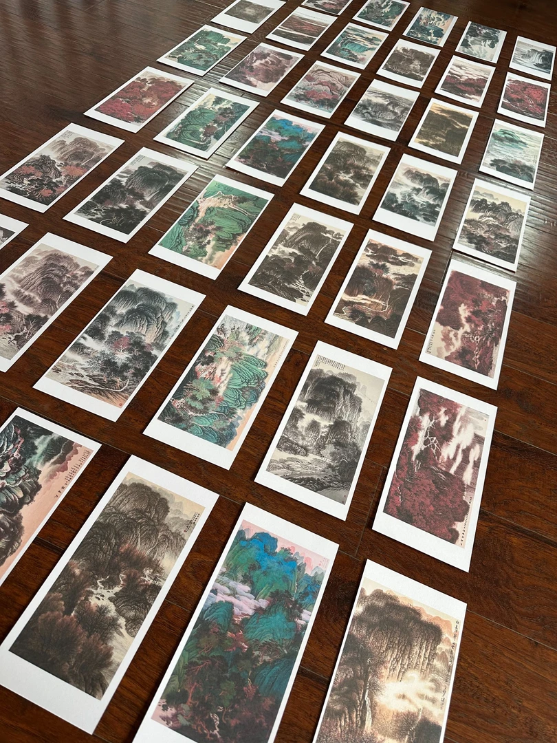 王健梁老师四十年力作精选106，幅图片精选临摹卡39张，送画册一本