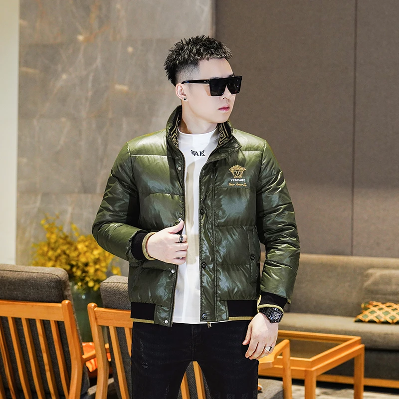 欧洲站潮牌白鸭绒加厚防寒羽绒服男款冬季2025新款立领短款外套男