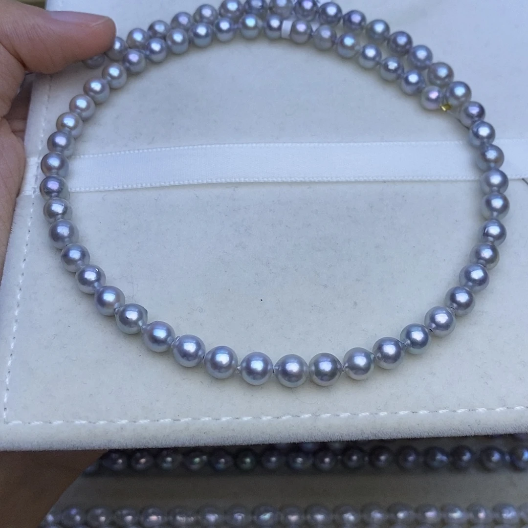 海水珍珠银S925镶嵌颈饰5.5-6mm