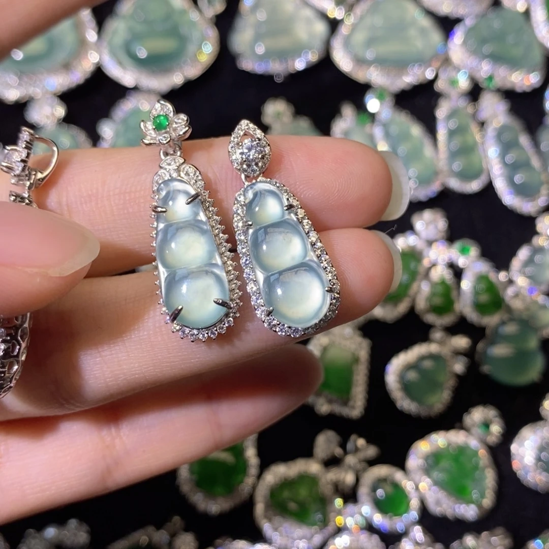 默***翡翠银S925镶嵌颈饰分两单换过来