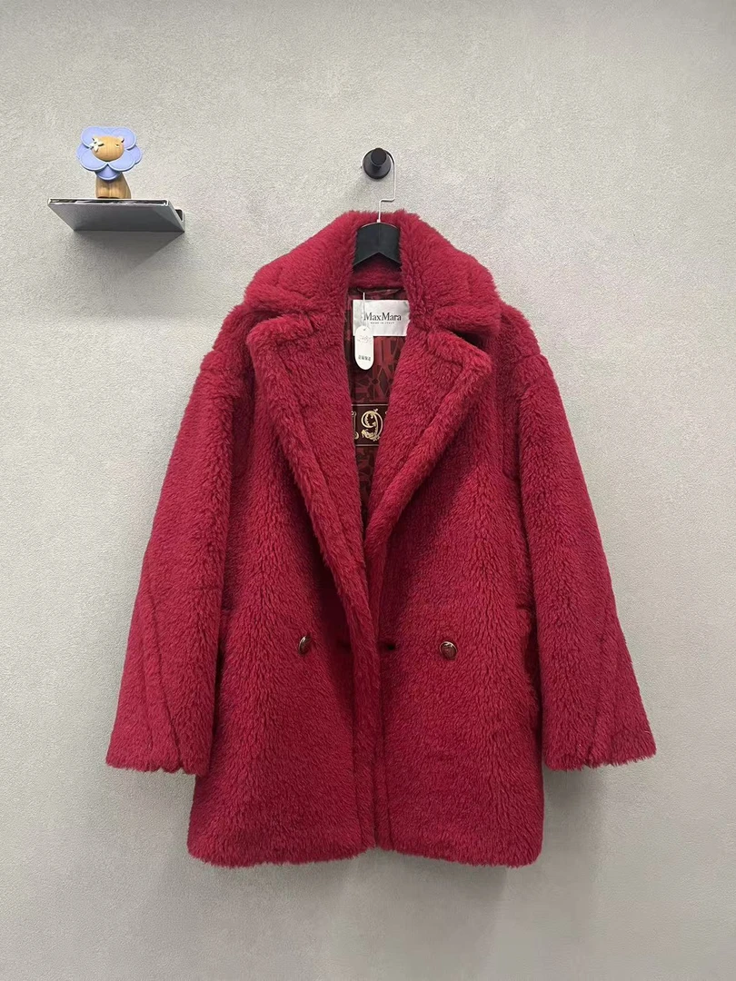 99新 MaxMara 红色泰迪大衣/xs码/FH002187