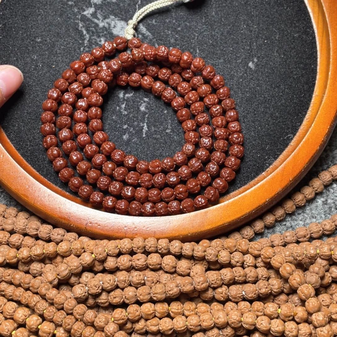 金刚菩提手串s****g牛津红玉化感红佛手6.5