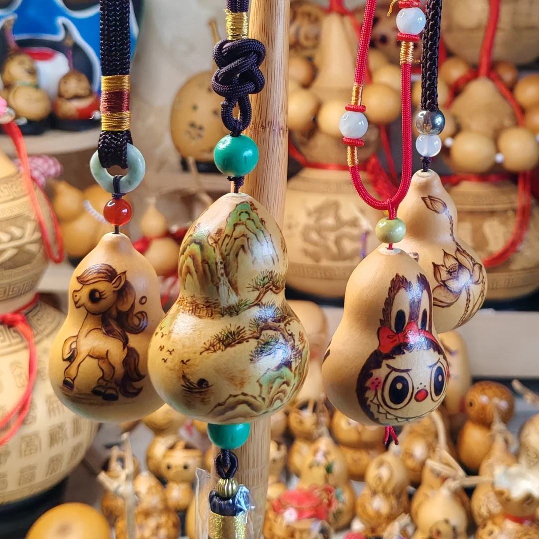 特色手工烙制葫芦可作钥匙挂车挂手把件