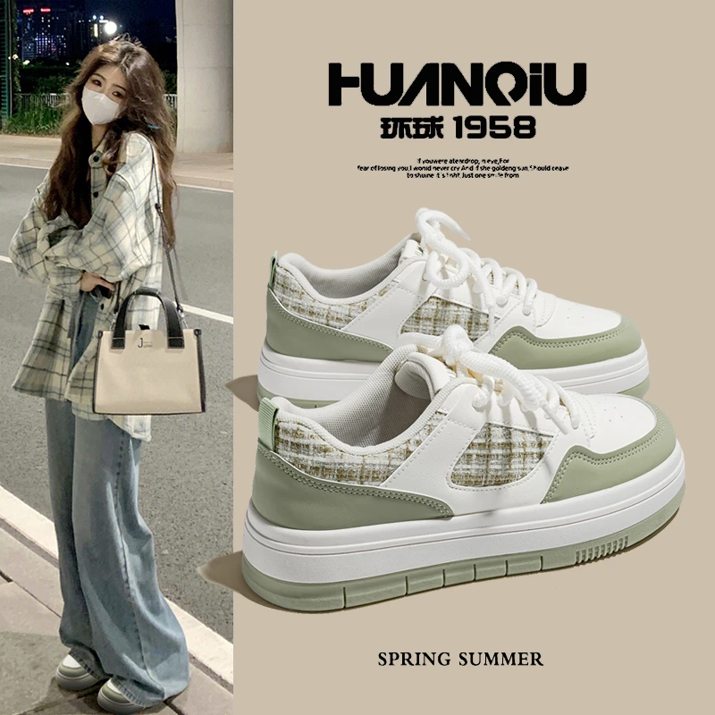 环球薄荷曼波网红小香风板鞋女2025新款爆款气质百搭小白鞋K23518