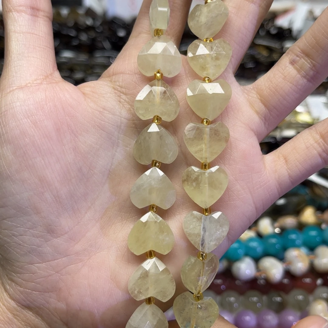 未镶嵌水晶颈饰天然柠檬黄水卡14.5长条38厘米