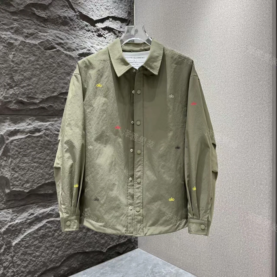 秋季新款男士纯色时尚字母印花高端潮流夹克外套