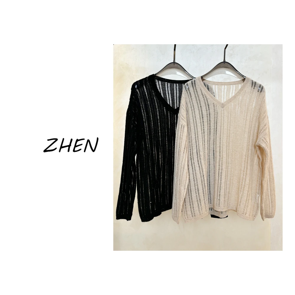 【ZHEN】905011 2025新款时尚气质休闲百搭毛衣上衣女