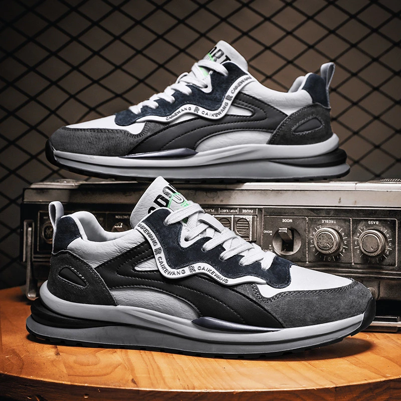 玛古芭简约舒适老爹鞋男款潮流个性痞帅休闲鞋拼色时尚百搭运动鞋