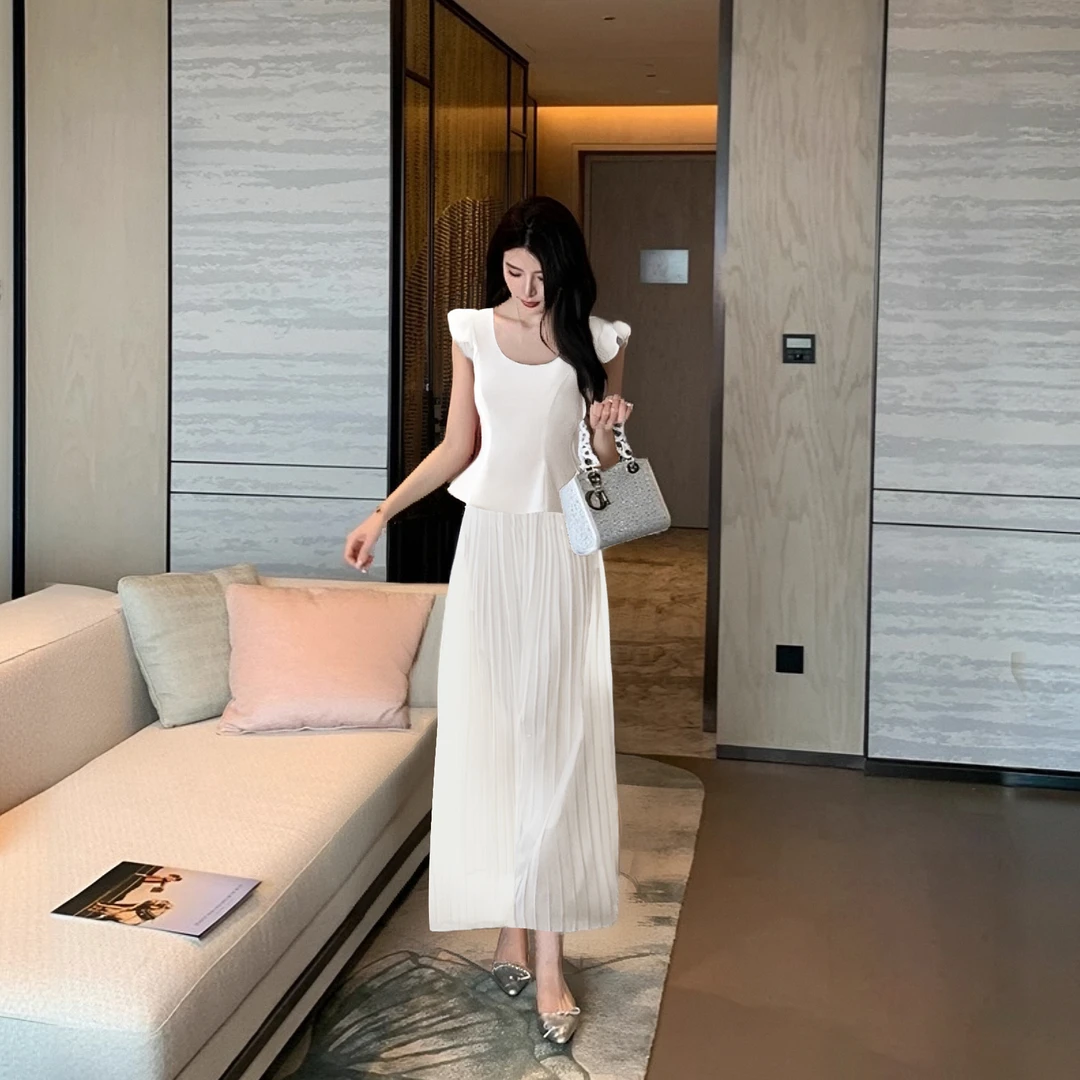 A【两件套】【有里布】女神范高级感夏季2025背心阔腿裤两件套D2301