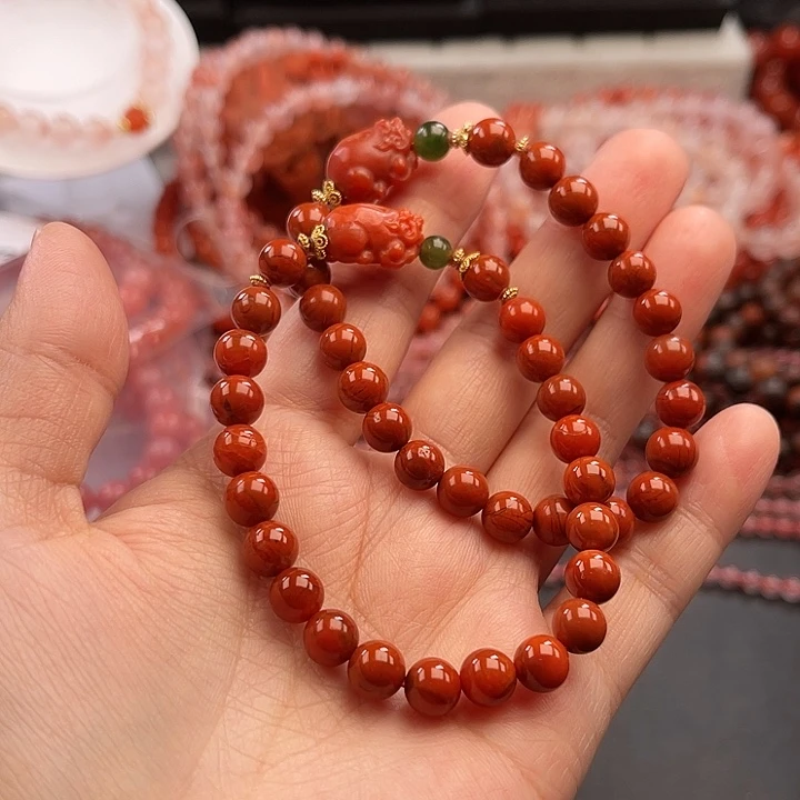 南红玛瑙未镶嵌多样性发货默认微瑕称重7mm