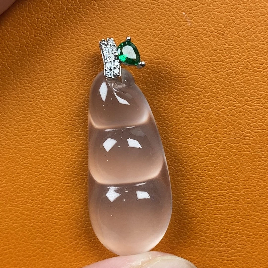 家***宝石英质玉吊坠银S925镶嵌