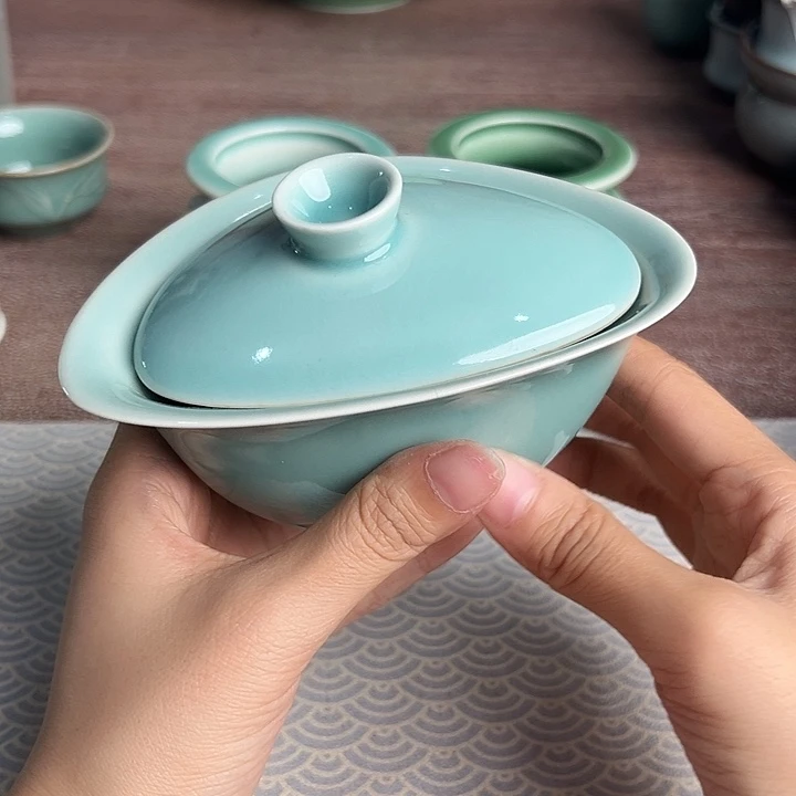 龙泉云间青瓷小米茶器