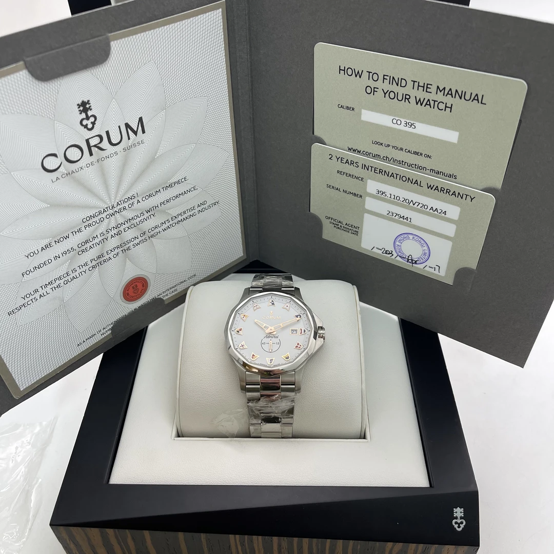 99新 CORUM/昆仑表 海军上将/A83442/自动机械/42mm/全套/仅试戴