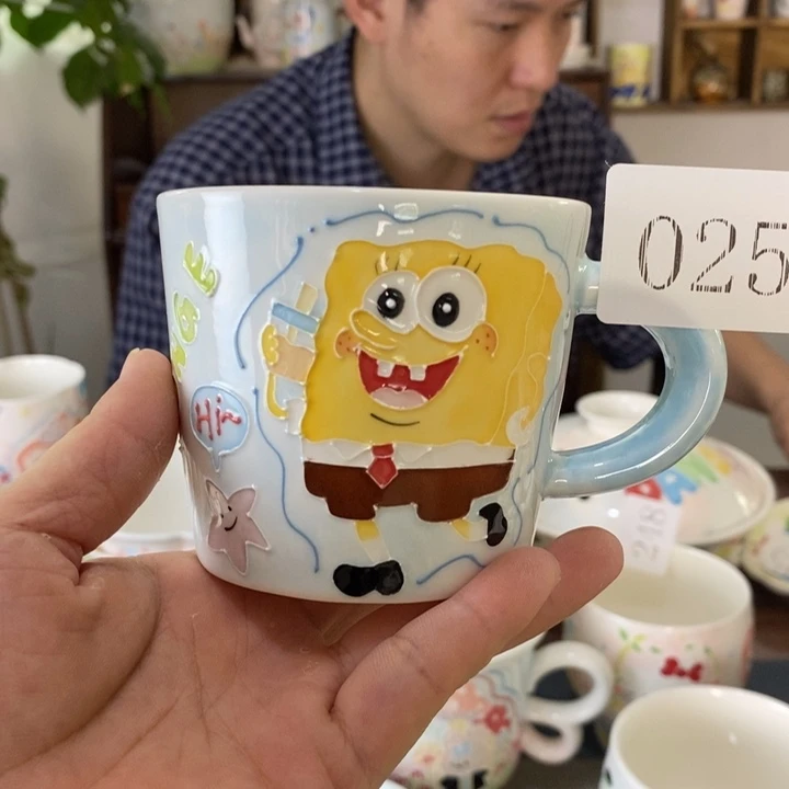 瓷片景德镇釉下彩手绘