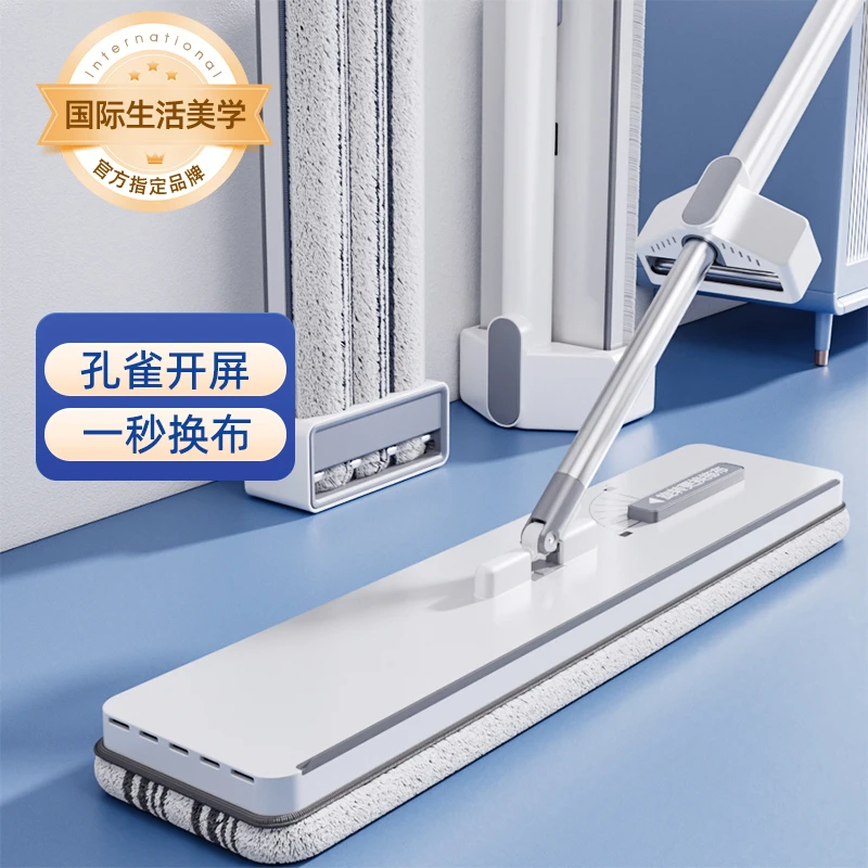 新款免手洗平板家用加厚拖布地拖懒人拖地拖地板吸水懒人拖把