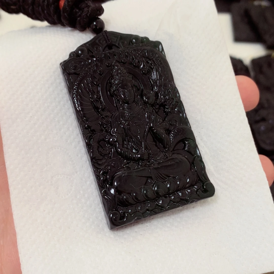 杯***停天然缅甸a货钢琴黑挂件