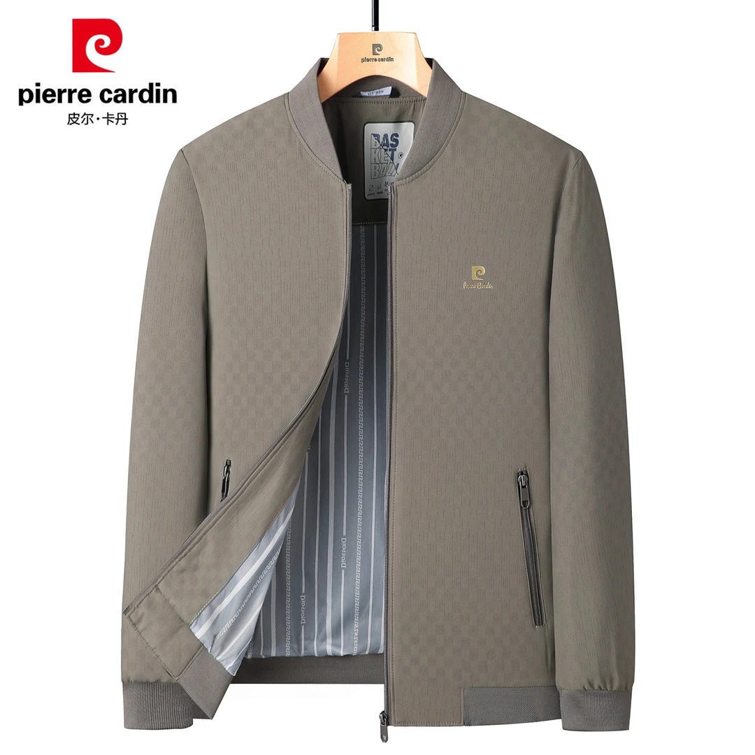 皮尔卡丹棒球领男士夹克衫2025秋季新款免烫抗皱商务休闲外套男装