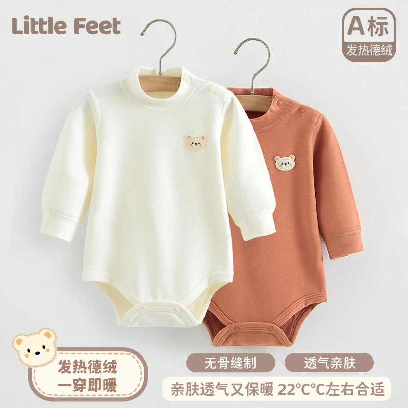 宝宝衣服秋冬季德绒款包屁衣新生婴幼儿装三角连体衣过年拜年爬服