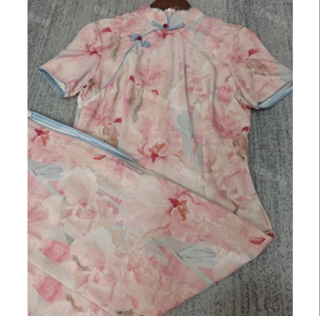 花似锦-2025年新款改良港风旗袍洋气减龄时尚洋气