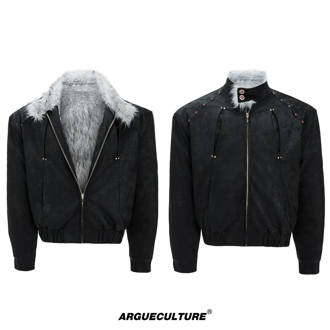 ArguE CulturE雪地银狐*一件过冬重磅狼毛座山雕加厚加绒棉服外套