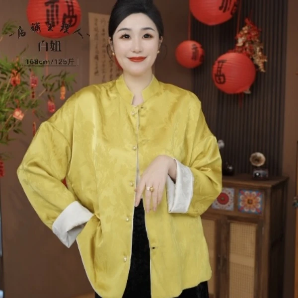 2025新中式高端国风宽松双面穿女装外套-2025A0022—白姐