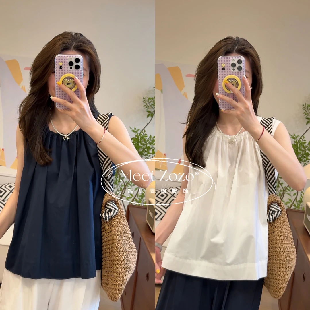 MEET ZOZO【周周】“夏日情书”夏季韩清凉百搭显瘦A字无袖上衣37131