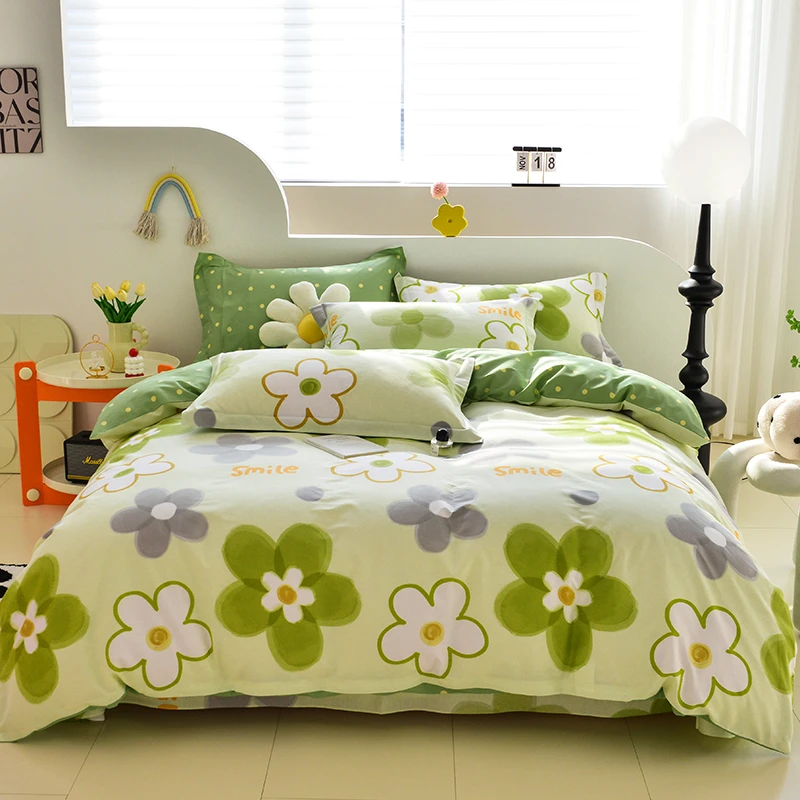 2025新款100%纯棉全棉四件套斜纹棉亲肤透气四季可用宿舍三件套