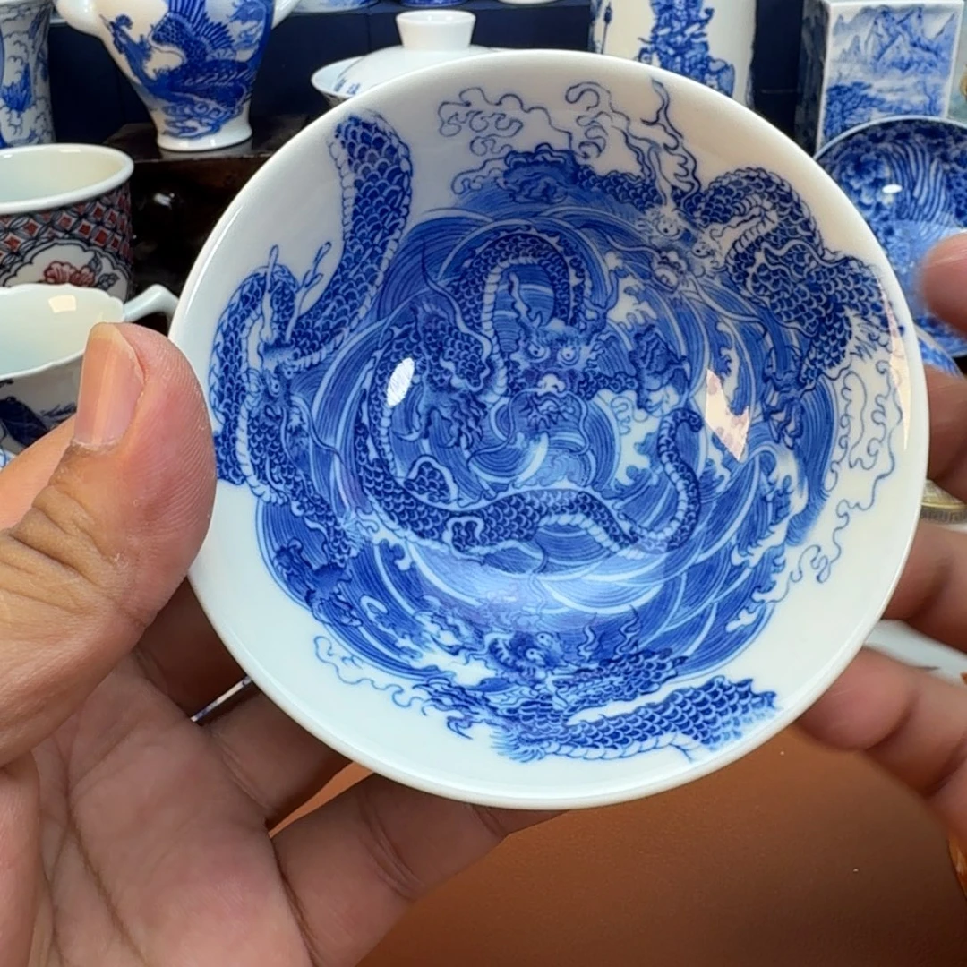 菊***圳杯子景德镇全手工手绘陶瓷