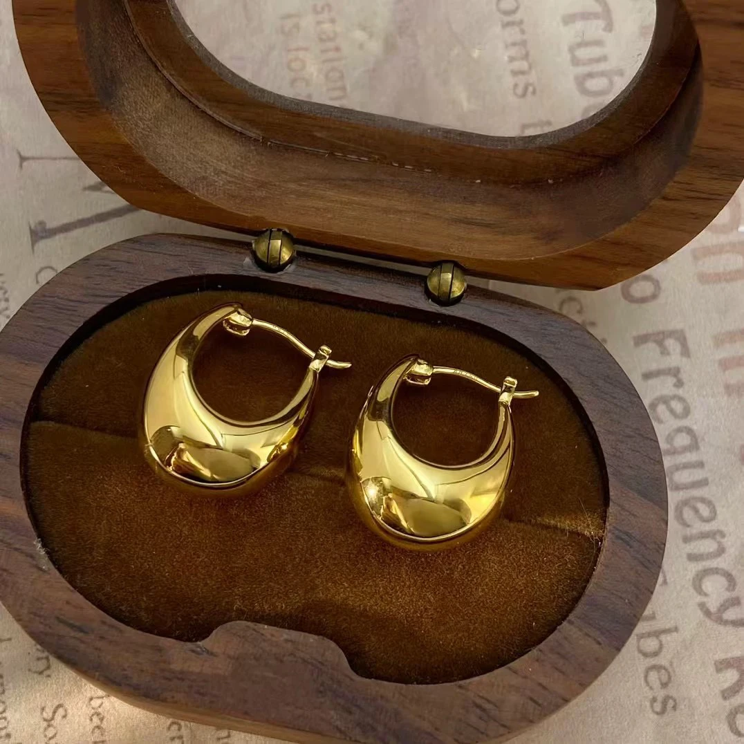 意大利进口中号水滴款18k金ins风水滴中号简约百搭通勤高级感满满