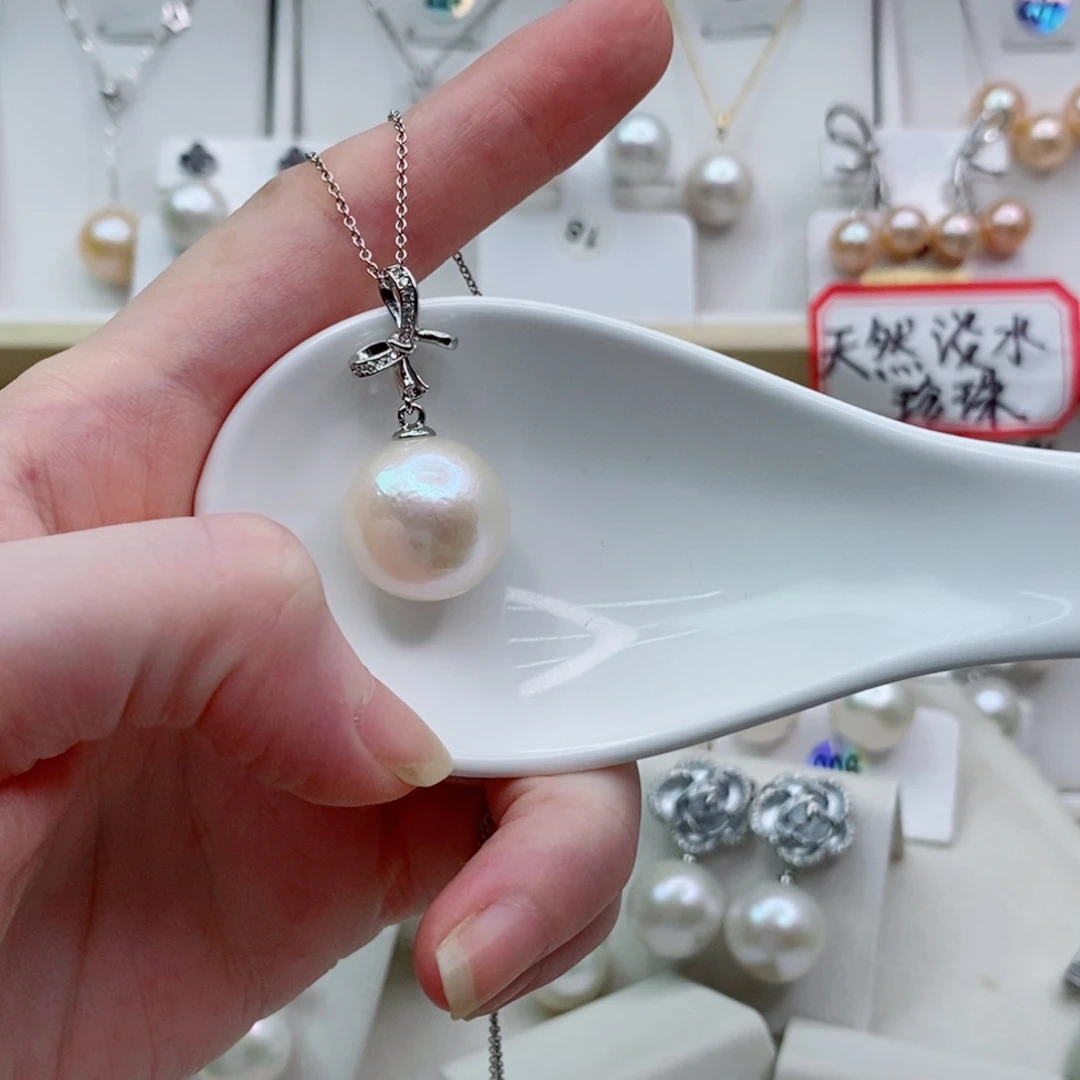 颈饰淡水珍珠银S925镶嵌15+A