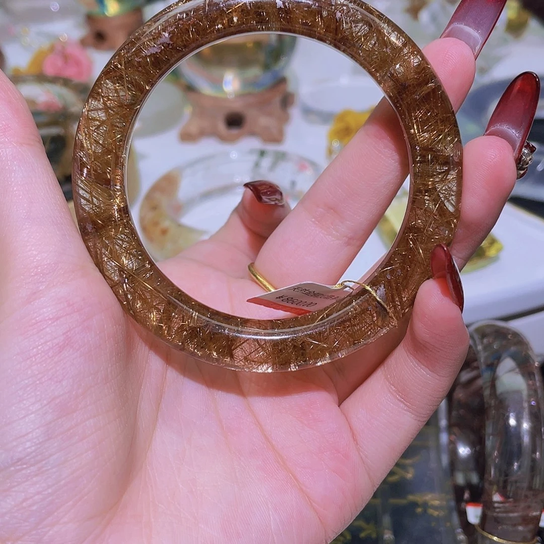 水晶手镯未镶嵌天然金铜发手镯