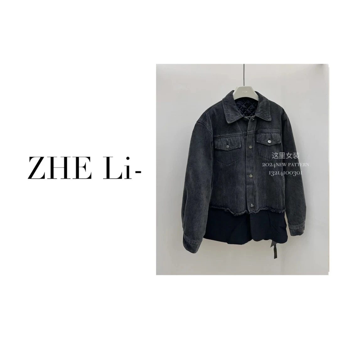 od‘here新款拼接牛仔外套