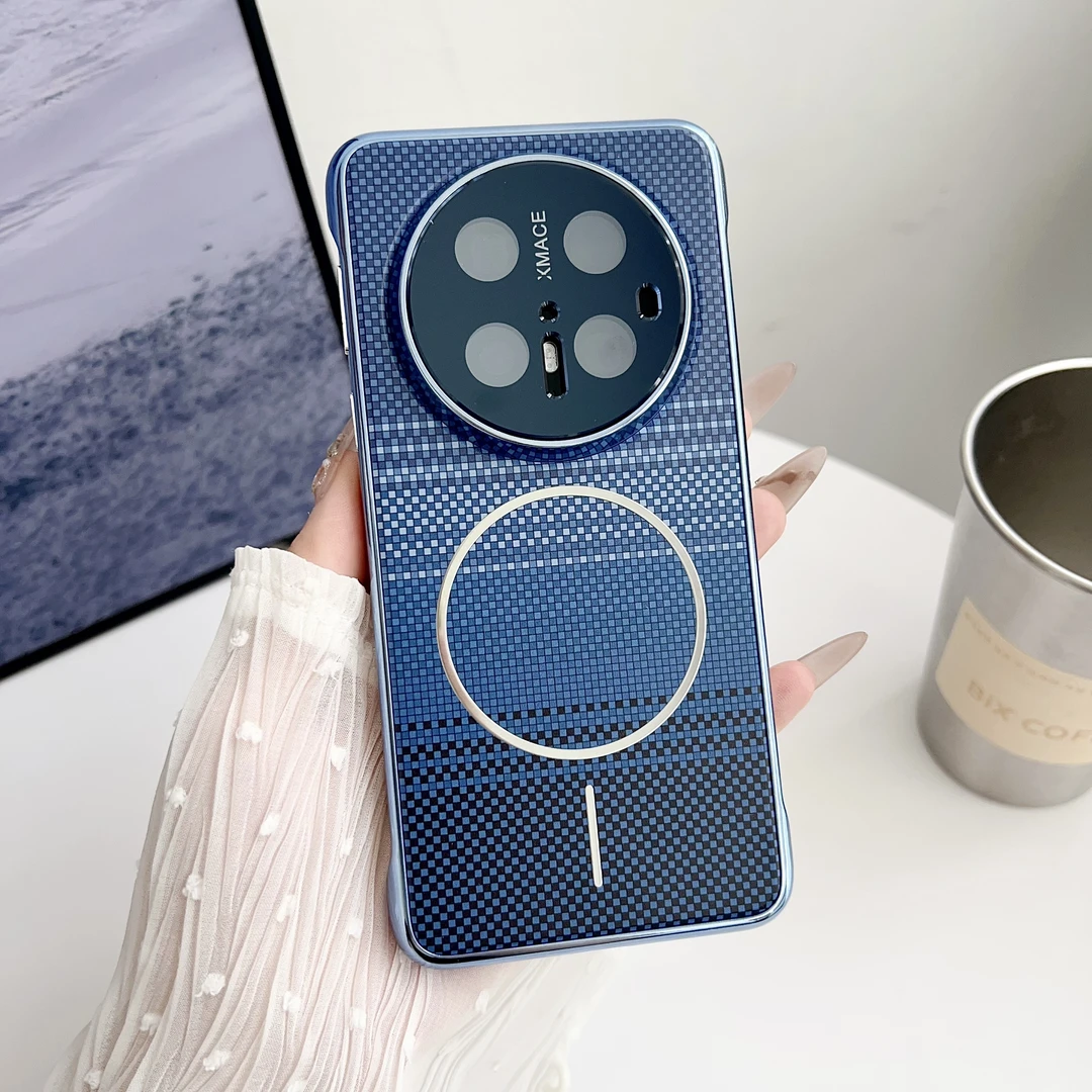 适用华为Mate70Pro手机壳磨砂无边框凯夫拉纹华为Mate70磁吸圈华