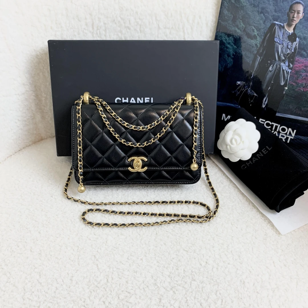 未使用 Chanel/香奈儿 壹臻/25S黑金牛双金珠woc 76927466