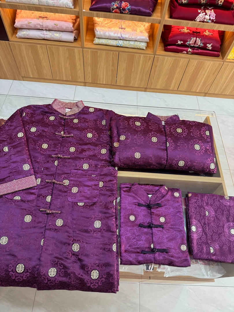 中式云锦 男款 七件套全套搭配 蓝色 紫色两色可选